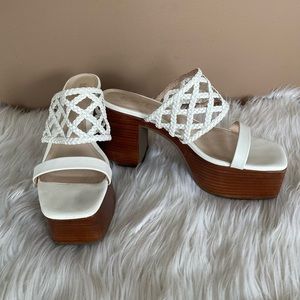{Schutz} Rinna Platform Sandal in White - Women's 9.5